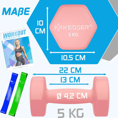 KESSER® 5KG Dumbells - Set van 2 - Halterset - Roze