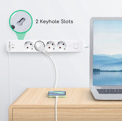 Stekkerdoos met USB - Verlengsnoer - Verlengkabel - 5M - Wit - Aigostar