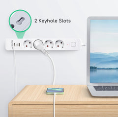 Stekkerdoos met USB - Verlengsnoer - Verlengkabel - 1,5M - Wit - Aigostar