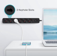 Stekkerdoos - Verlengsnoer - Verlengkabel - 5M - Zwart - Aigostar