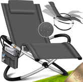 Ligbed - Ligstoel - Zonnebed - Relaxstoel - Antraciet - KESSER®