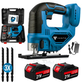 Decoupeerzaag – Met accu – Incl. 2 Accu’s - Blauw - Vesto®