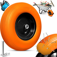 MASKO® Kruiwagenwiel Massief - 4.80/4.00-8 Ø 390mm - Oranje •