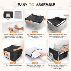 Nobleza 2AX - Luxe Hondenmand auto - Autostoel Hond - Hondenstoel auto - Automand hond - 58 x 56 x 33 cm - Zwart