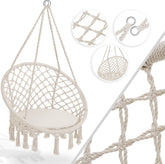 KESSER® Hangstoel voor Binnen en Buiten tot 150 kg met Kussen - Beige