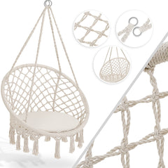 KESSER® Hangstoel voor Binnen en Buiten tot 150 kg met Kussen - Beige