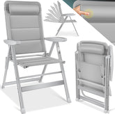 Tuinstoel - Ligstoel - Verstelbaar - Opvouwbaar - Grijs - KESSER®