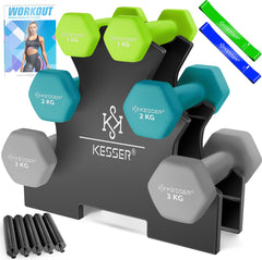 KESSER® Dumbells Set - 3 Paren (2x1, 2 & 3kg) - 12 kg totaal