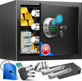 KESSER® Elektronische Kluis met vingerafdruk - 25x35x25cm - Zwart