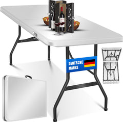 KESSER® Inklapbare Tafel - Campingtafel - Klaptafel - 183x76cm - Wit