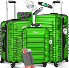 Kofferset - 3 delig - Trolley - Reiskofferset - Groen - KESSER® •