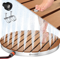 KESSER® Tuindouche met voetpedaal - Buitendouche - Ø70cm - Rond - Bruin