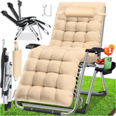 Tuinstoel - Ligstoel - Verstelbaar - Opvouwbaar - Beige - KESSER®