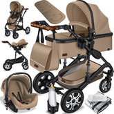 Kinderwagen 3 in 1 - Buggy - Wandelwagen - Kinderbuggy - Beige - KESSER®