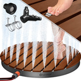KESSER® Tuindouche met geïntegreerd voetpedaal - Buitendouche Saunadouche Camping Douche Houtlook ⌀70 Rond - Donkerbruin