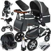 Kinderwagen 3 in 1 - Buggy - Wandelwagen - Kinderbuggy - Grijs - KESSER®