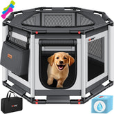 Puppyren - Hondenren- Dierenren - 62x112x112 cm - Grijs - LOVPET®