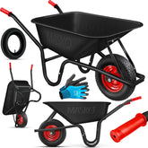 MASKO® Kruiwagen - 100L - Tot 250kg - Zwart