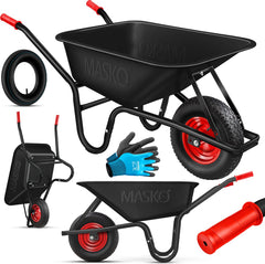 MASKO® Kruiwagen - 100L - Tot 250kg - Zwart