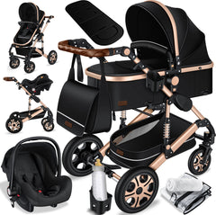 Kinderwagen 3 in 1 - Buggy - Wandelwagen - Kinderbuggy - Champagne - KESSER®