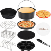 Airfryer Accessoires Complete Set - Ø20cm - Geschikt voor Airfryer XL en XXL - 12 delig - Aigostar
