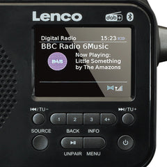 Lenco PDR-035BK - Draagbare DAB Radio met FM, DAB+ en Bluetooth® - AUX-ingang en oplaadbare Batterij - Zwart •