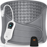 KESSER® Warmtekussen - elektrische verwarmingskussen voor buik en rug Incl. tas - warmteband met 3 temperatuurinstellingen & automatische uitschakeling - Verwarmingsband met verstelbare band en klittenbandsluiting - Grijs