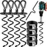 KESSER® 4x grondanker - Inc. Spanbanden - 40cm - RVS - Zwart