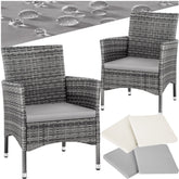 Tuinstoelen - Met kussens - Weerbestendig - 2 stuks - Grijs - Tectake®