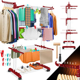 KESSER® Droogrek inklapbaar - Wasrek - Wit / Rood