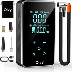 Compressor Bandenpomp - Elektrische Bandenpomp - Draagbare Luchtcompressor - 7000 mAh - Elektrische Fietspomp - Fiets/Auto/Motor/Bal/Luchtbed - Olvy •