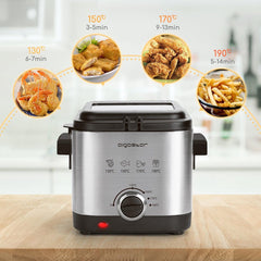 Frituurpan - Friteuse - Geurfilter - 1000W - RVS - 1.5L - Aigostar •