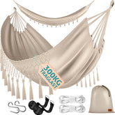 Kesser® Hangmat - Belastbaar tot 300kg - 320x150cm - Beige •