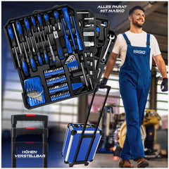 MASKO® 969 delige gereedschapskoffer - Gereedschapswagen - Blauw
