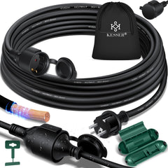 KESSER® Verlengkabel 10 meter voor binnen en buiten IP44 - Zwart