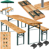 Picknicktafel - Campingtafel - Biertafel - Opvouwbaar - Bruin - Tectake®