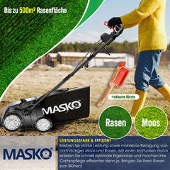 MASKO® Elektrische Verticuteermachine - Gazonbeluchter - 1800W - Zwart