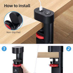Stekkerdoos met USB - Verlengsnoer - Verlengkabel - 1,4M - Zwart - Aigostar