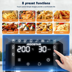 Airfryer oven XXL - heteluchtfriteuse - 12L - 1700W - Zwart - Aigostar