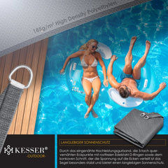 KESSER® Schaduwdoek 4.2x4.2x6m - Zonnezeil - Driehoek - Waterafstotend - Grijs