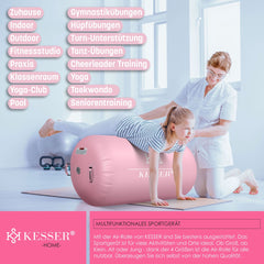 KESSER® Airtrack Turnmat - Gymnastiek Rol - 100x60cm - Roze
