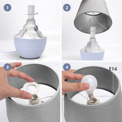 Tafellamp - Bureaulamp - Tafellamp slaapkamer - Grijs - Aigostar