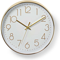 Nedis Wandklok - Diameter 30 cm - Goud / Wit