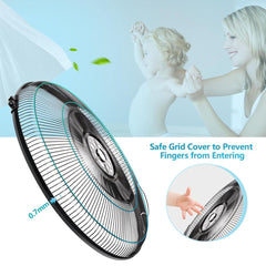 Aigostar Ventilator staand - Statiefventilator - Mist Ventilator - Grijs •