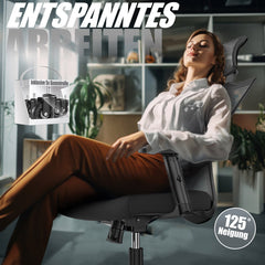 KESSER® Ergonomische Bureaustoel - Gamestoel - Office Chair - Zwart