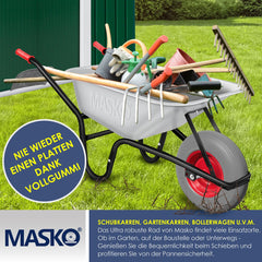 MASKO® Kruiwagenwiel Massief - 4.80/4.00-8 Ø 390mm - Grijs