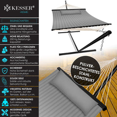 KESSER® Hangmat - Voor 2 personen - Tot 200kg - Grijs