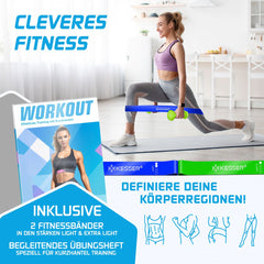 KESSER® Dumbells Set 2 Paren | Gewichten Set | verstelbare Dumbell Geschikt voor Krachttraining | Halterset met oefeningenboekje, 2x fitnessbanden, 2 x 3 kg - Lichtgroen