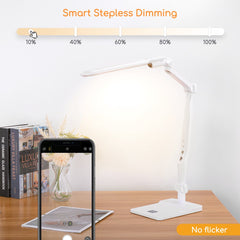 Bureaulamp - Tafellamp - Tafellamp slaapkamer - Wit - Aigostar