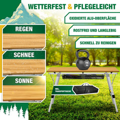 KESSER® Campingtafel inklapbare Tafel - Vouwtafel voor Buiten en Camping - Klaptafel Weerbestendig Tuintafel, 120 x 70 cm